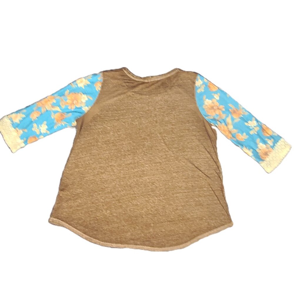 CATO Brown Mixed Media Pull Over Top Women's Plus Size 22/24W - Picture 6 of 14
